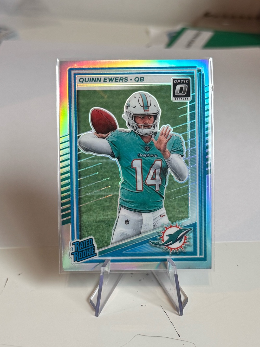 2025 Quinn Ewers Panini Donruss Optic Silver Prizm Rated Rookie Card